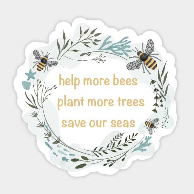 Bees, Trees and Seas Sticker by cait-shaw